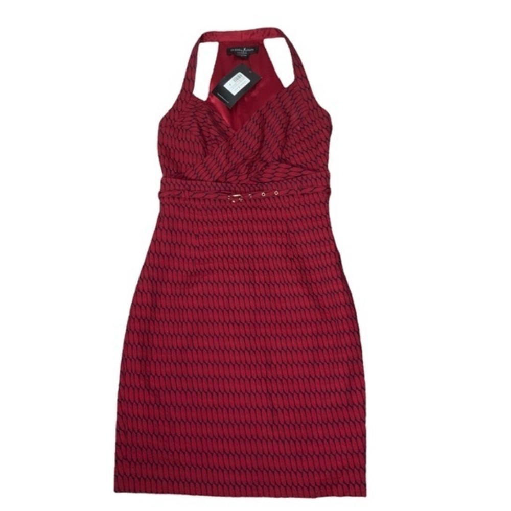 Guess by Marciano NWT Red and Navy Sleeveless Midi/Knee Length Dress Size 6